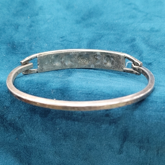 Mother Of Pearl moon and stars inlay Mexican Silver Alpaca Cuff Bracelet - Picture 2 of 4